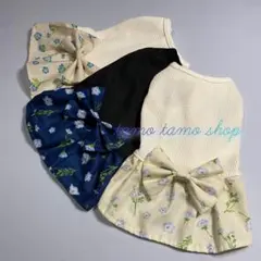 オーダー専用♡ネモフィラワンピース 全3色 XXS〜 犬服 ドッグウェア リネン