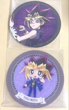 遊戯王 武藤遊戯 コラボカフェ特典コースター・ワンフレラバーチャーム