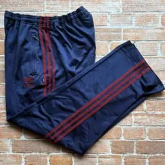 アディダス トラックパンツ 万国旗 80s 90s ネイビー レッド ジャージ