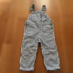 ストライプ コットンオーバーオール 95cm未満