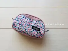 キャスキッドソン小花と帆布のまあるいポーチ