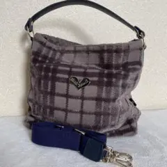 美品　Think bee! シンクビー　ショルダーバッグ　2way 起毛　グレー