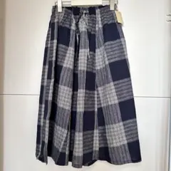 studio CLIP チェックフレアスカート 新品 M ネイビーのサムネイル