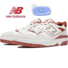 新品✨ニューバランス 550 白赤 24.5cm 人気カラー 定番スニーカー
