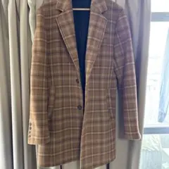 ブラウン系チェック チェスターコート