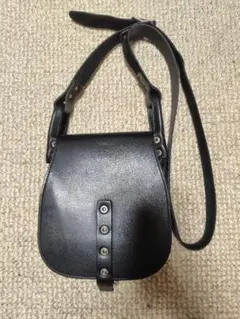 PORTER ブラックレザーショルダーバッグ