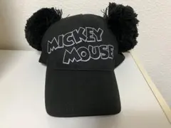 【一度のみ着用】ディズニー ミッキーマウス 耳付き キャップ 帽子 ブラックのサムネイル