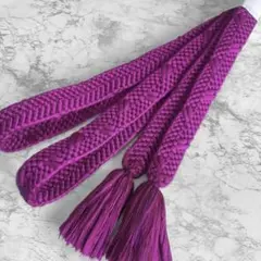 絹 帯締め☆平組 紅紫（葡萄・京紫）単色 上品 シンプル 組紐