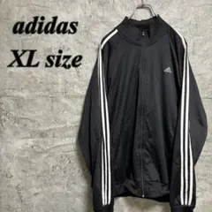 adidas アディダス　ジャージ　古着　ブラック　3本ライン　XL