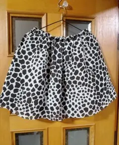 美品　MKミッシェルクラン ヒョウ柄フレアスカート ホワイト/ブラウン