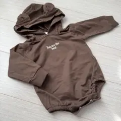 60〜70/クマ耳フードロンパース