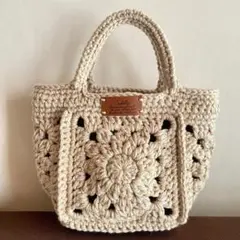 毛糸バッグ　ニットバッグ　ハンドメイド