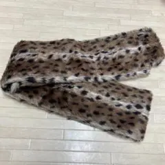 SB102 ヒョウ柄フェイクファーマフラー