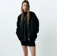 ZARA オーバーサイズナイロン ボンバージャケット　M