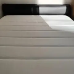 ダブルベッド & スプリングマットレス ホワイト 美品