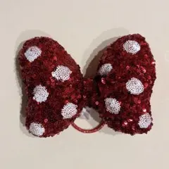 【美品】即購入可！ヘアゴムミニー　ラメ　スパンコール　赤