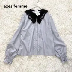 新品　axes femme アクシーズファム　リボン付きコウモリカラーブラウスのサムネイル