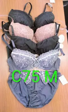 ブラジャー＆ショーツ 4組セット C75 Mサイズ