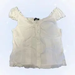 BRANDY MELVILLE ノースリーブシャツ トップス ホワイト