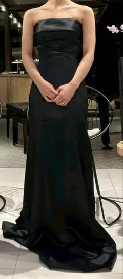 MORILEE ブラック サテン ソフトマーメイドドレス 結婚式 披露宴 前撮り