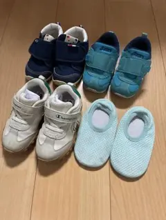 激安 キッズシューズ4足セット 14.5〜15.5cm asics ミキハウス