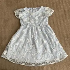 any FAM 花柄刺繍ワンピース 110 ライトブルー 入学式 発表会