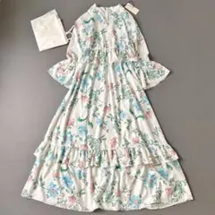 極美品　グレースコンチネンタル　ロングワンピース　ティアードフリル　ペチコート付