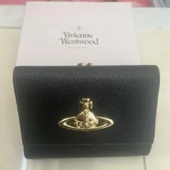 【美品】Vivienne Westwood ブラックがま口三つ折り財布