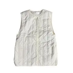 ショコラフィネローブ キルティングベスト 白