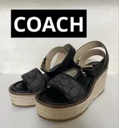 コーチ　coach サンダル　ウェッジソール　厚底　黒グレー　COACHのサムネイル
