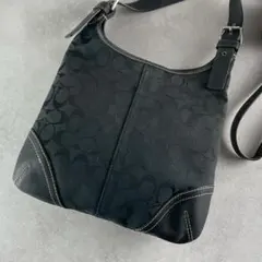 ✨美品✨コーチ　ショルダーバッグ 2way シグネチャー　キャンバス×レザー　黒