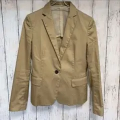 レディース　テーラードジャケット　ベージュ　かっこいい　スーツ　ジャケット