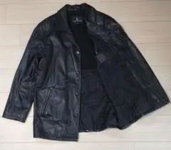 London fog 黒 レザー ジャケット 3198 古着 LONDON FOG/ロンドンフォグ/Leather jacket/ジップ