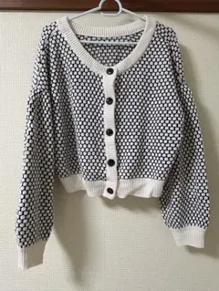 ドット柄アクリルカーディガン Fサイズ