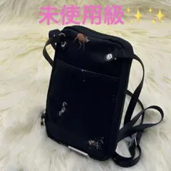 極美品russet ラシット ショルダーバッグ　財布　馬柄　黒　ウォレット　人気