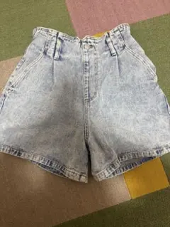 デニムショートパンツ ハイウエスト ライトブルー