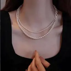 ★結婚式・成人式に◎ 2連 パールネックレス レディース パーティー★