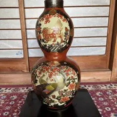 中国民国時代　粉彩花鳥図花入一対　木箱付　高約25.5㎝　東Y8-0507☆2F 中国民国時代 粉彩花鳥図花入一対 木箱付 高約25.5㎝ 東Y8-0507☆2F