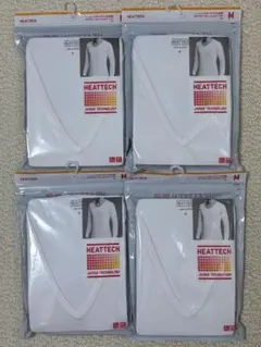 【未使用4枚セット(M)】ユニクロ ヒートテックVネックT 9分袖 メンズ