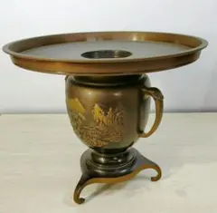 【薄端/銅製花器】 碧嶺 花瓶 花入 三足 鯉 銅製 金属工芸 薄端/銅製花器】 碧嶺 花瓶 花入 三足 鯉 銅製 金属工芸