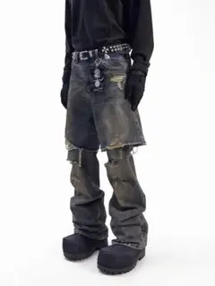 Y2K】ASTT Washed Loose Skinny Pants - メルカリ
