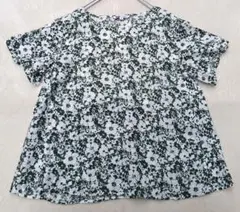 美品　ユニクロ×リバティ　麻100%半袖ブラウス　花柄　総柄　M　レディース