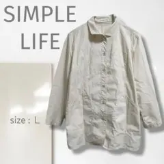 k3【シンプルライフ】ジャケット/羽織り 着回し 軽い 白 大きい シンプル Ｌ