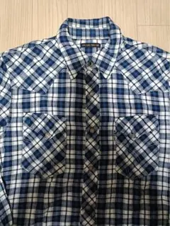 【2-M相当】BLUE BLUE ウエスタンシャツロゴ刻印メタルボタン日本製