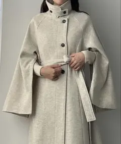 Louere 2wayスリットスリーブハイネックフレアコート