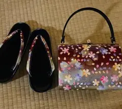振袖　成人式　卒業式　袴　着物　草履　バック　和装用バック　桜模様　美品