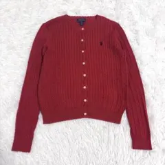POLO RALPH LAUREN ケーブルニット カーディガン 赤　150