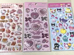 【正規品】キャンディステッカー　ビジューシール　ラメ入り樹脂もりシール　サンリオ