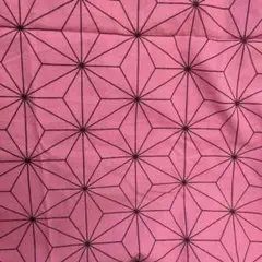 鬼滅の刃 衣装柄 禰豆子 濃いめのピンク　生地