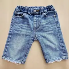 JUNK STORE デニムハーフパンツ　95cm　ダメージ加工のサムネイル
